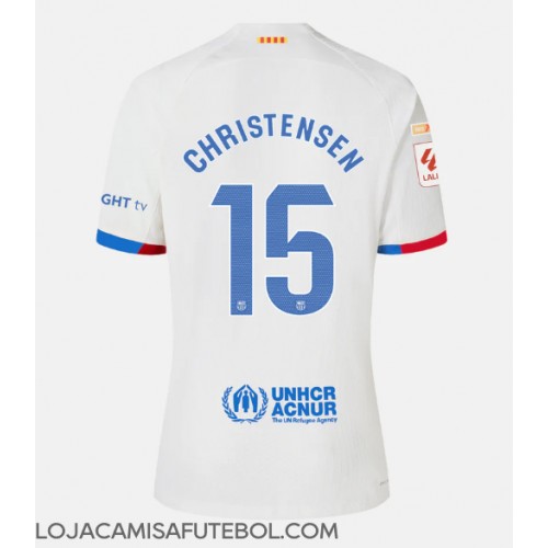 Camisa de Futebol Barcelona Andreas Christensen #15 Equipamento Secundário 2023-24 Manga Curta